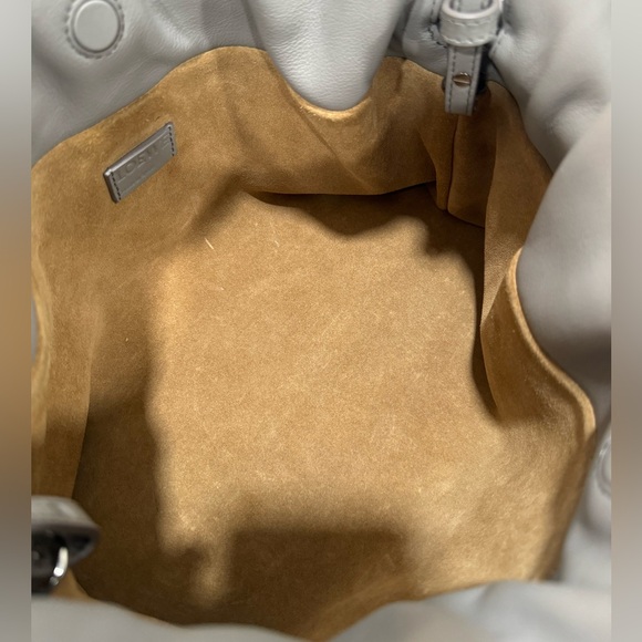 LOEWE Medium Flamenco Clutch Gray Leather Shoulder Bag - Picture 11 of 14